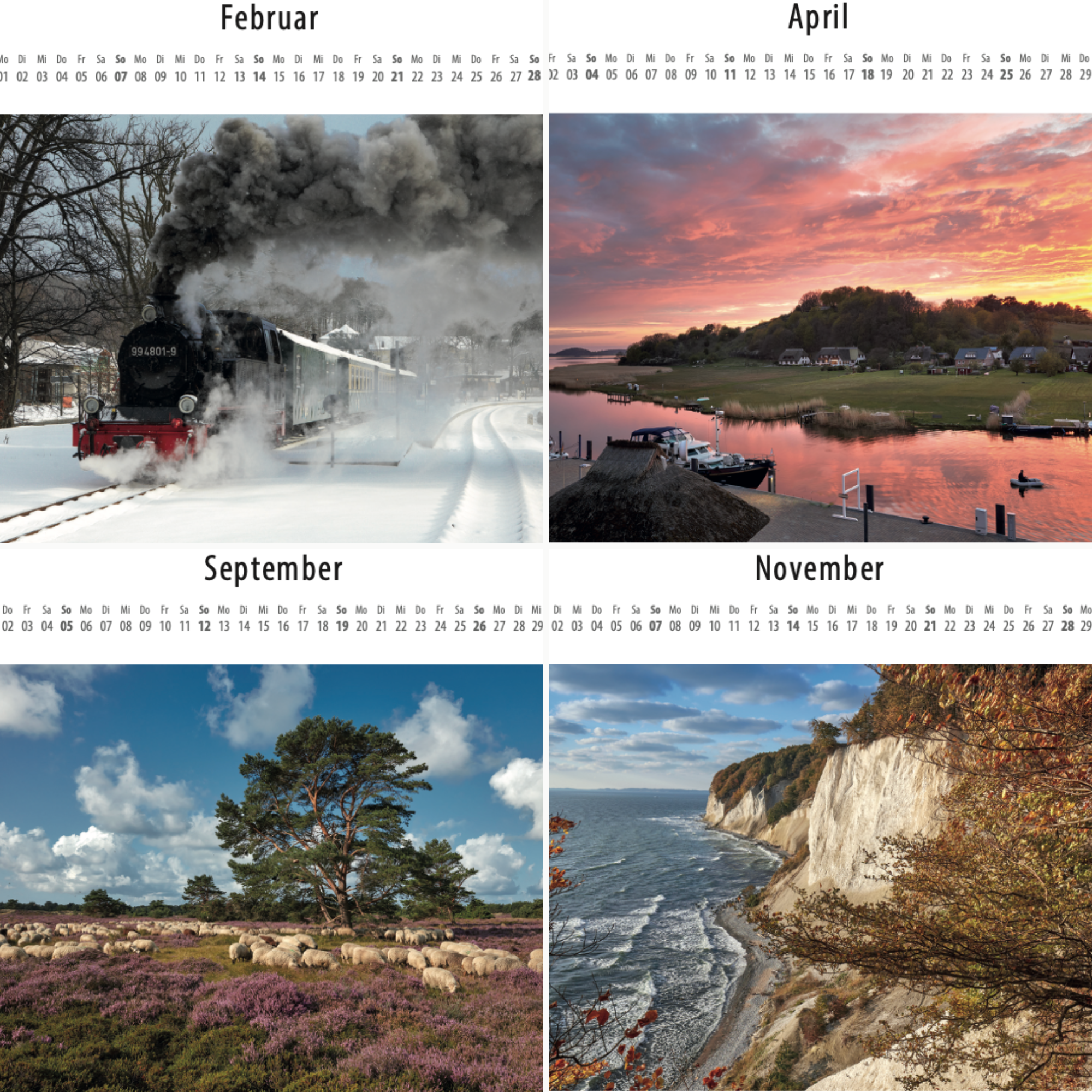 Postkartenkalender Rügen und Hiddensee 2027